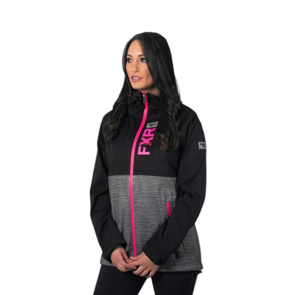 FXR TECH GEAR RACING JACKET Black and Pink with High Collar and Athletic Fit,NWT